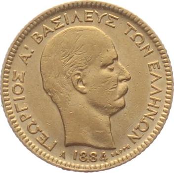 Griechenland 20 Drachmen 1884 A - Georg I. (1863 - 1922)